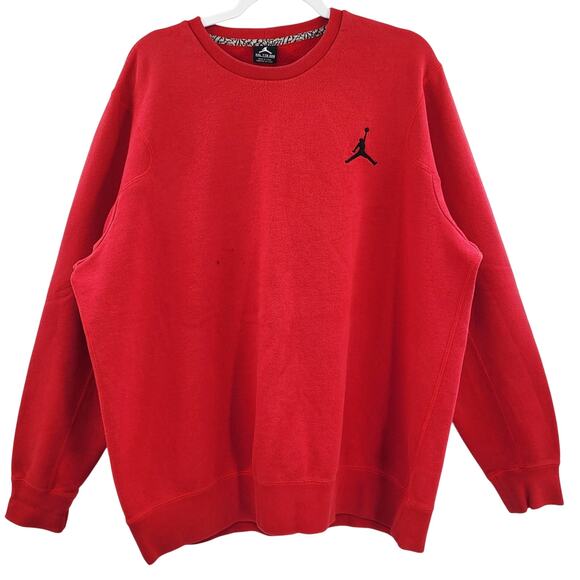 Y2K Jordan Jumpman Red & Black Pullover Crewneck Sweater Men’s Sz XXL Sportswear - Picture 1 of 10
